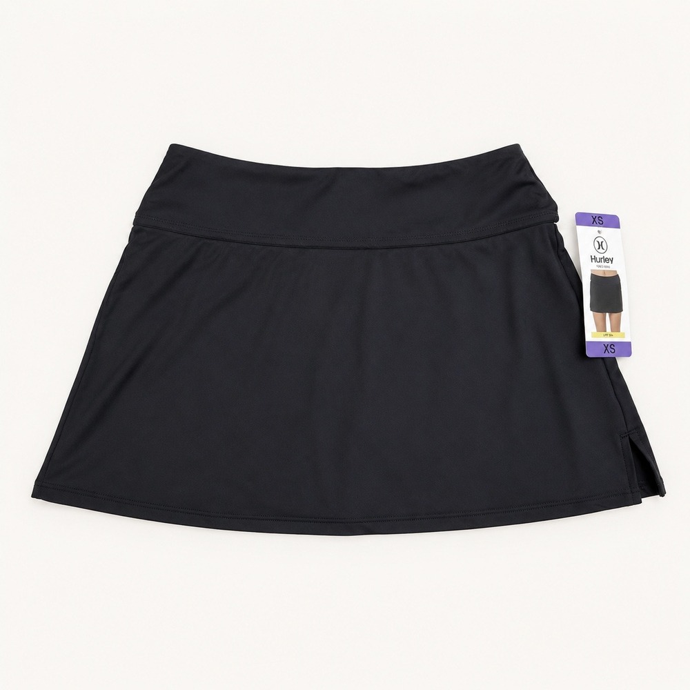 Hurley Womens UPF 50+ Active Skort Black Athletic Tennis Skirt XS NWT